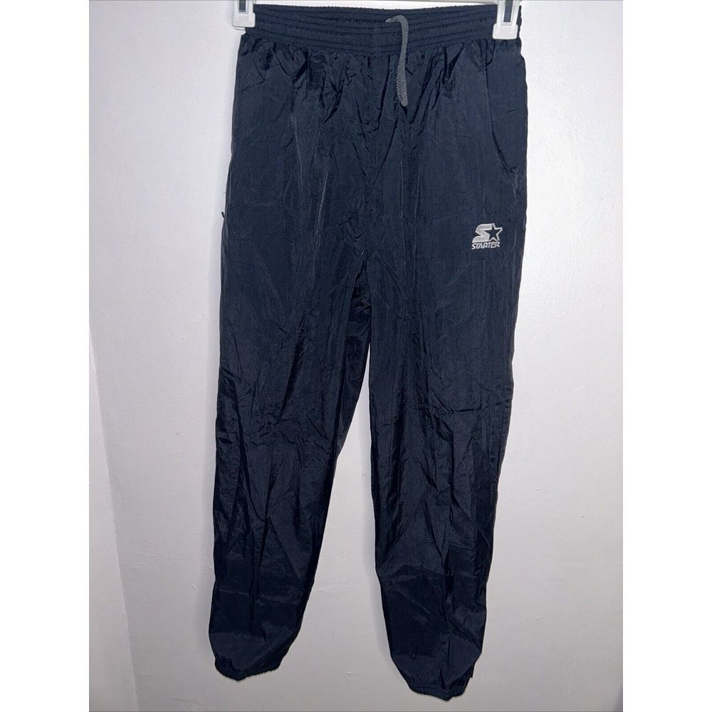 VTG Starter‎  Black windbreaker Track Swishy Pants Adult Sz L